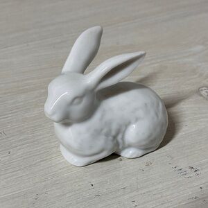 Vintage OMC Japan White Porcelain Rabbit Figurine Easter Cottagecore Decor Bunny